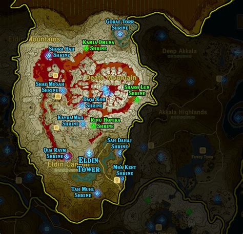 Map of Breath of the Wild game